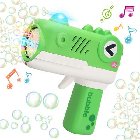 Bubble Machine Gun with Music & Light for Toddlers 3-5 Bubble Gun for Kids 4-8