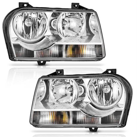 Headlights for 2005-2010 Chrysler 300 Trims Only 4-Dr, Not Fit 300C, Not Fit