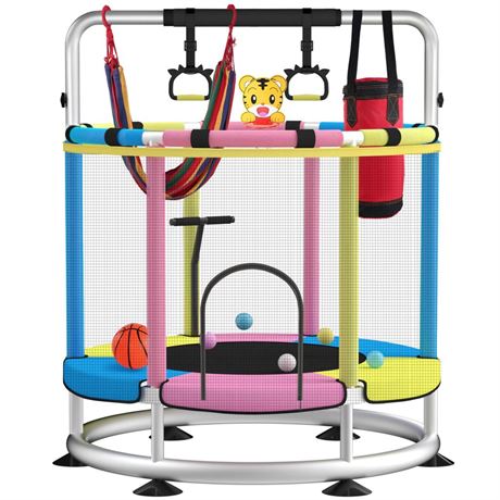 Trampoline for Kids, Update T-handrail Adjustable Baby Toddler Trampoline with