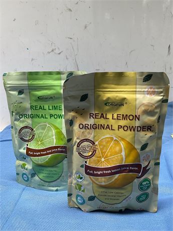 ORGFUN Original Lime Powder 7.06 Oz Lime 7.06 Ounce + ORGFUN Original lemon