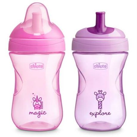 3-Sets pack of 2=6 Bottles
Chicco 9oz. Sport Spout Trainer with Semi-Firm,