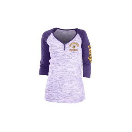 5th & Ocean Minnesota Vikings Women's Spacedye T-Shirt Small