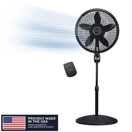 Lasko Cyclone 18" Quiet Oscillating Pedestal Fan with Remote, Timer, Adjustable