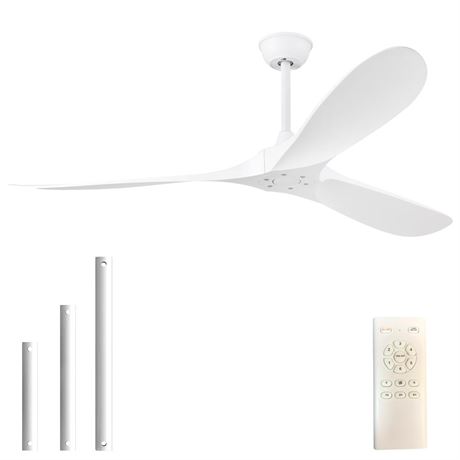 60'' Ceiling Fan No Light with Remote Control,Outdoor Ceiling Fan with DC