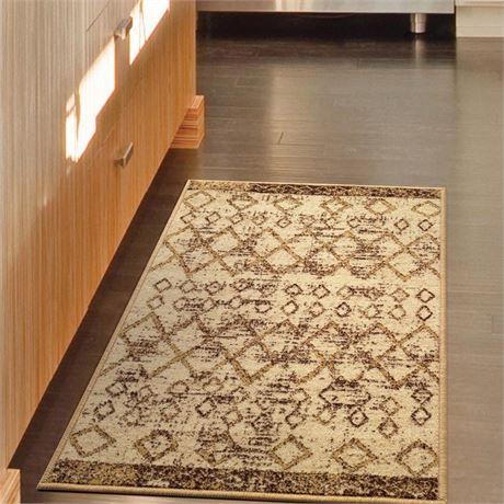 Antep Rugs Alfombras Non-Skid (Non-Slip) 2x3 Rubber Back Bohemian Distressed