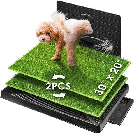Hompet Dog Grass Pad with Tray Large, 2 Pcs Artificial Grass Training Pads with