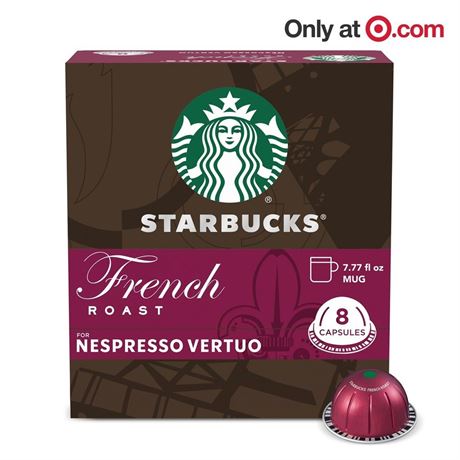 Starbucks by Nespresso Vertuo Line French Dark Roast Coffee Pods - 8ct