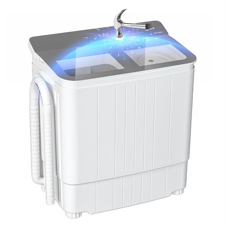 Superday Portable Mini Twin Tub Washing Machine Compact Washer and Spin Dryer