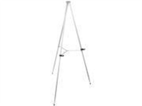 U.S. Art Supply 66  High Gallery Silver Aluminum Display Easel and Presentation