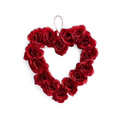 OFFSITE The Cellar Valentine's Day Artificial Red Roses Heart Wreath, Created