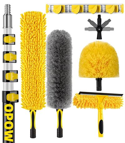 30 Foot High Ceiling Duster Kits with 7-24ft Heavy Duty Extension Pole, High