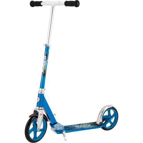 Razor A5 Lux Kick Scooter - Blue, Large 8" Wheels, Foldable, for Child, Teen,