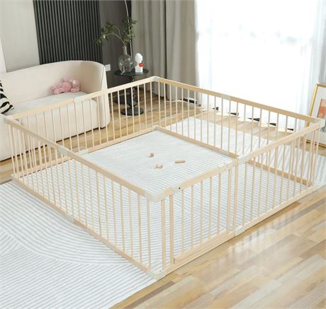 Baby Playpen Play Pen Play Fence Yards Wooden Large,Playpens for Babies and