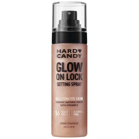 Hard Candy Glow On Lock Setting Spray, Alcohol-Free, 16 Hour Hold,  Luminous