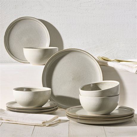 Better Homes & Gardens Better Homes and Gardens Banks Cream 12-Piece Stoneware