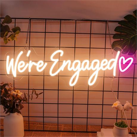 We‘re Engaged neon Sign - Levels Dimmable USB neon Lights for Wall, Bedroom,