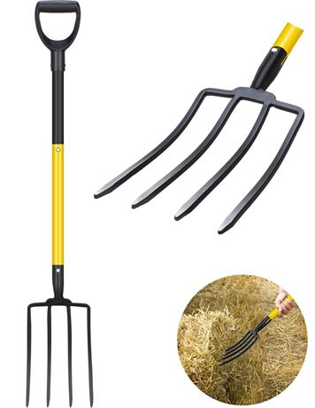 Pitchfork, Steel Tines, Manual Hay Fork, Pitchforks for Gardening Digging