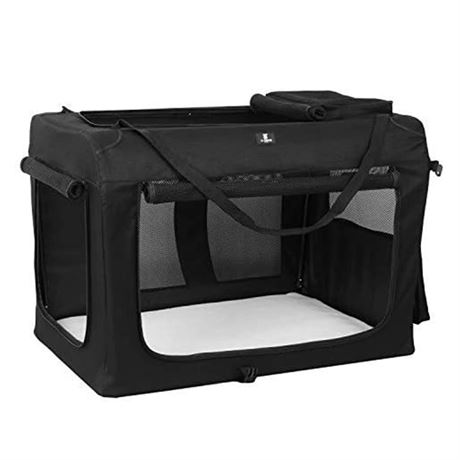 X-ZONE PET 3-Door Folding Soft Dog Crate, Indoor & Outdoor Pet Home, Multiple