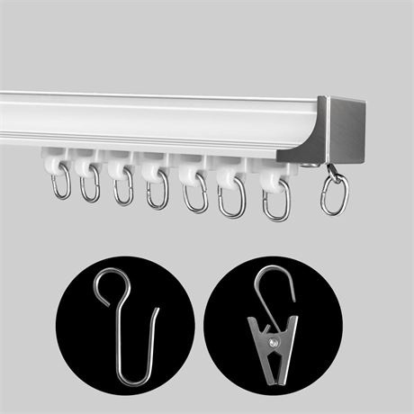 Curtain Track Ceiling Mount Heavy Duty Curtain Tracks Rods System Room Divider