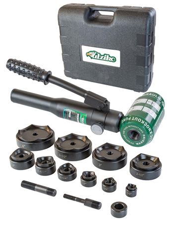 Hydraulic Knockout Punch Electrical Conduit Hole Cutter Set KO Tool Kit 1/2 to