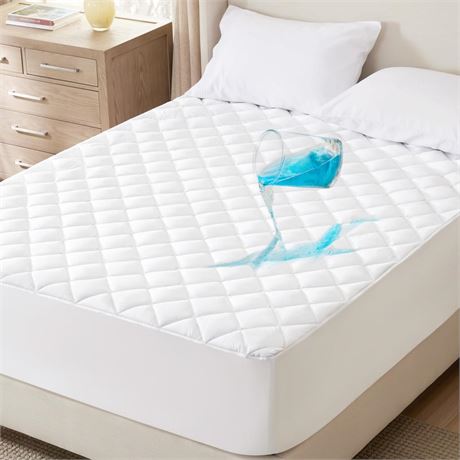 Bedsure Waterproof Mattress Pad Twin XL Size, Quilted Mattress Protector with