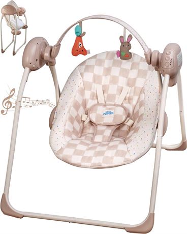 Baby Swings for Infants, Tiny Marvels Portable Swing with Adaptable Speed,