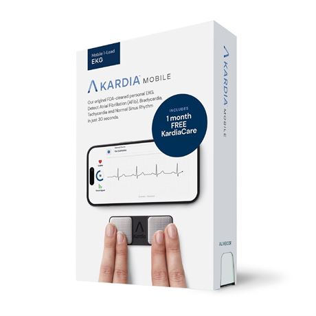 AliveCor KardiaMobile 1-Lead Medical Grade EKG plus 1 Month KardiaCare,