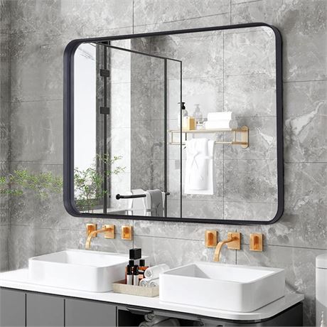 Black Mirror for Bathroom Wall Mirror 20" x 30" Wall Mounted Mirror for Vanity,