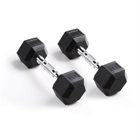 LIONSCOOL Odorless PVC Encased Hex Dumbbells 10LB PAIR