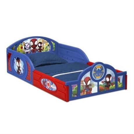 Marvel Spidey and His Amazing Friends Sleep and Play Toddler Bed with Built-in