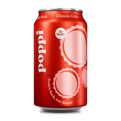 poppi Classic Cola Prebiotic Soda, 12 oz, 1 Pack Can