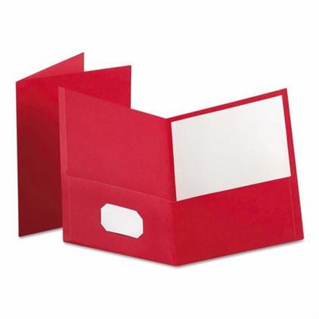 Oxford 2-Pocket Folder  100 Sheet Capacity  Red  Pack of 25