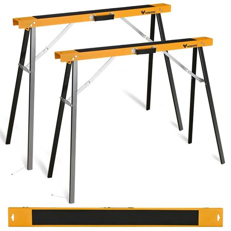 Saw Horses 2 Pack Folding, Portable Saw Horses Heavy Duty 550 lbs Weight