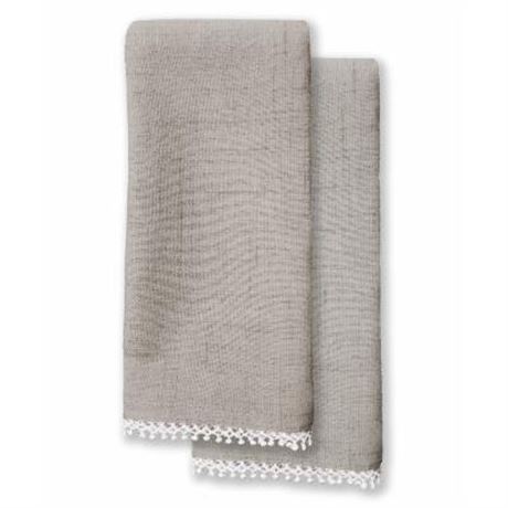 Lenox French Perle Grey and violetCloth Napkin - Set of 2