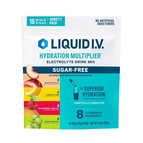Liquid I.V.® Hydration Multiplier Sugar-Free Variety Pack - Raspberry Melon,
