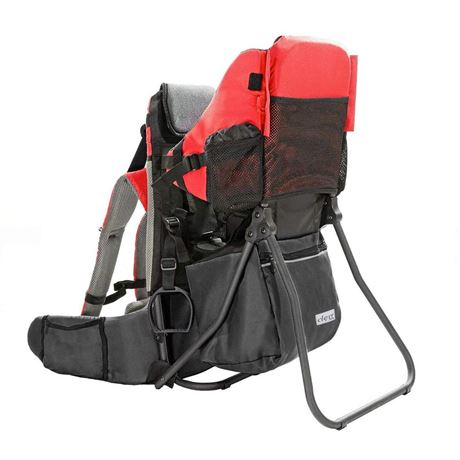 ClevrPlus Cross Country Baby Backpack Carrier, Red, Toddler Hiking Backpack