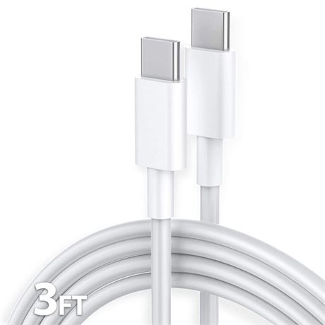 USB C to USB C Cable [3ft], 60W/3A Fast Charging USB Type C Charger Cord