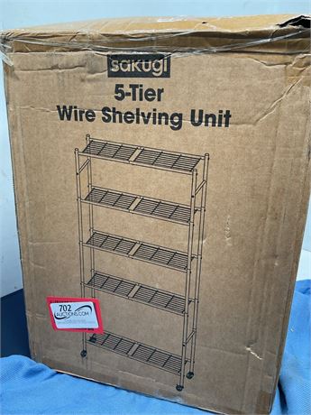 Sakugi 12.6 x73.5 Wire Shelving Unit Black