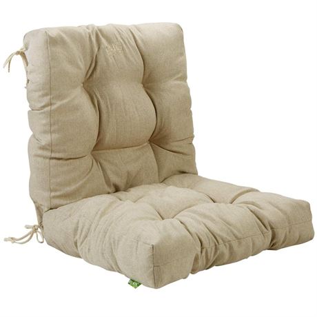 Big Hippo Outdoor Seat/Back Chair Cushion - Tufted High Back Patio Chair