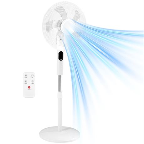 NEWBULIG 17" Pedestal Fans with Remote, Oscillating Standing Fan with 3 Speed &