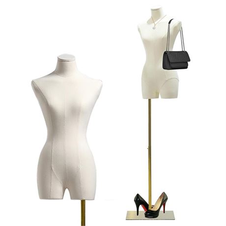 Female Mannequin Dress Form Torso, 47"-83" Height Adjustable Display Mannequin