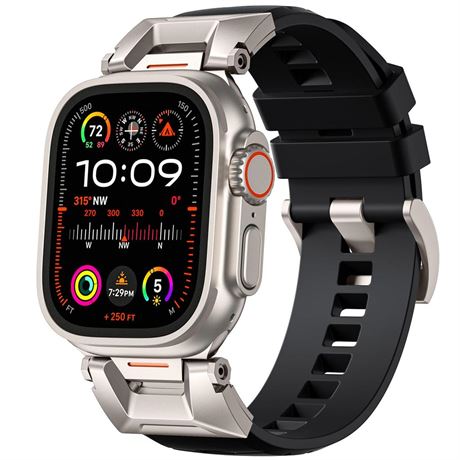 R-Steel FKM Band Designed for Apple Watch Ultra 2 / Apple Watch Ultra 49mm for