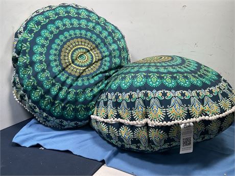 Codi Meditation Floor Pillow Set of 2, Round Large Pillows Seating for Adults