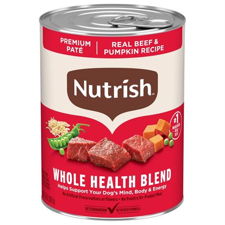 Nutrish Real Beef & Pumpkin Recipe Whole Health Blend Premium Paté Wet Dog