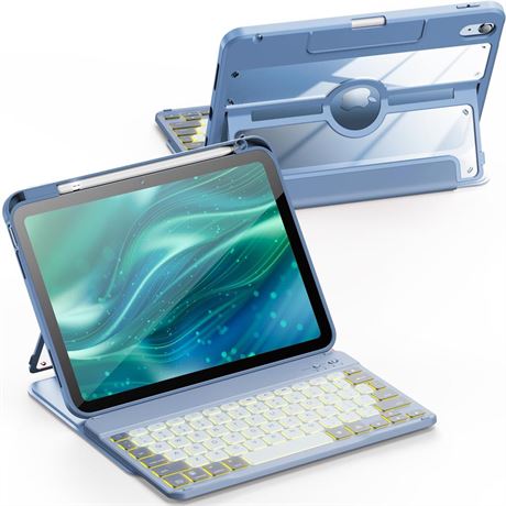 INFILAND Keyboard Case for iPad 10th Generation (10.9 inch 2022),[Ultra-Clear