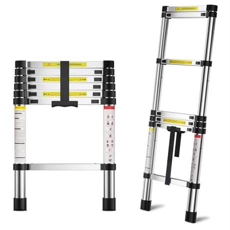 6.6 FT Extension Ladders, Lightweight Collapsible Ladders, Aluminum Telescoping