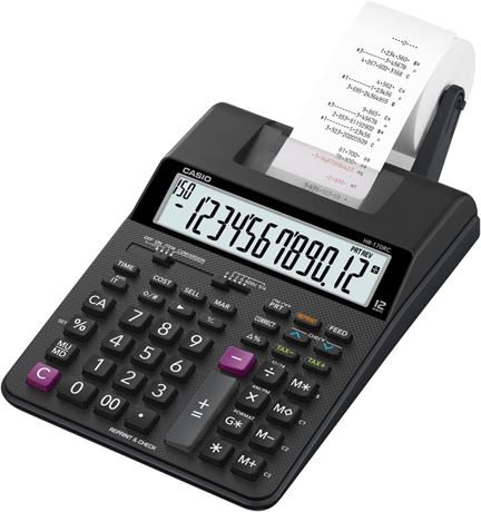 Casio HR-170RC Printing Calculator, Black, 2.6" x 6.5" x 11.6"