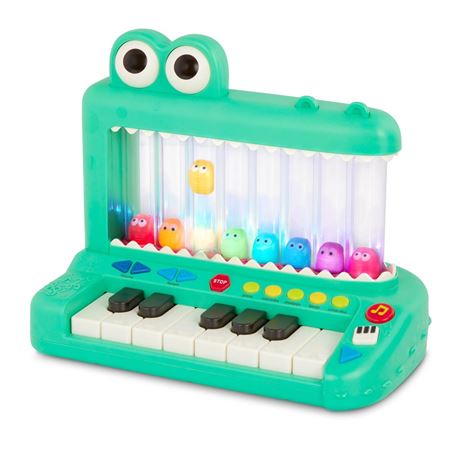 Battat Croco Pop Piano Toy Keyboard with Songs Sounds Lights, Baby and Toddler