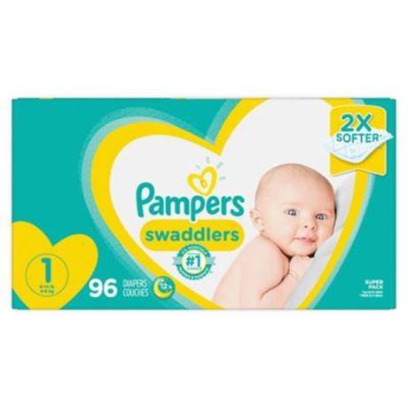 Pampers Swaddlers Diapers - Super Pack White Size 1