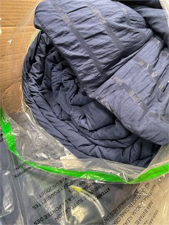 king Size Comforter Set Navy Blue Strip
